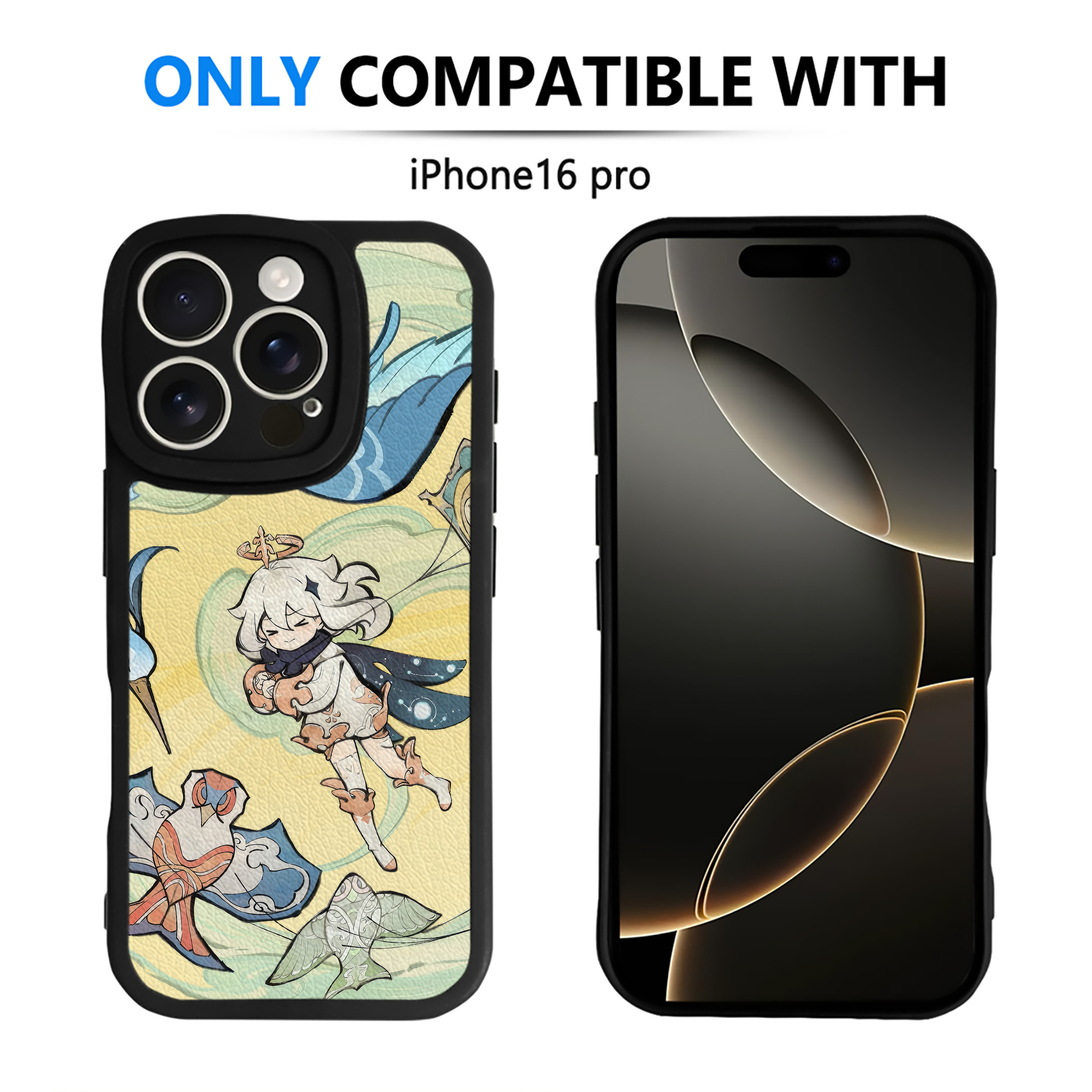 げんし神 genshin 【iPhone 16シリーズ対応】シリコンスマホケース（レザー調） 材質：シリコン